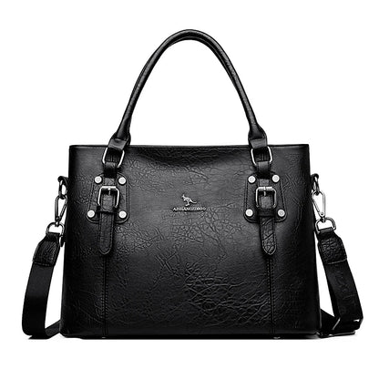 Large Leather Top-Handle Handbag for Women – Crossbody Tote