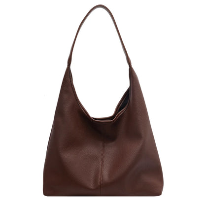 Large Capacity Leather Tote Shoulder Bag – 2-in-1 Shopper Set