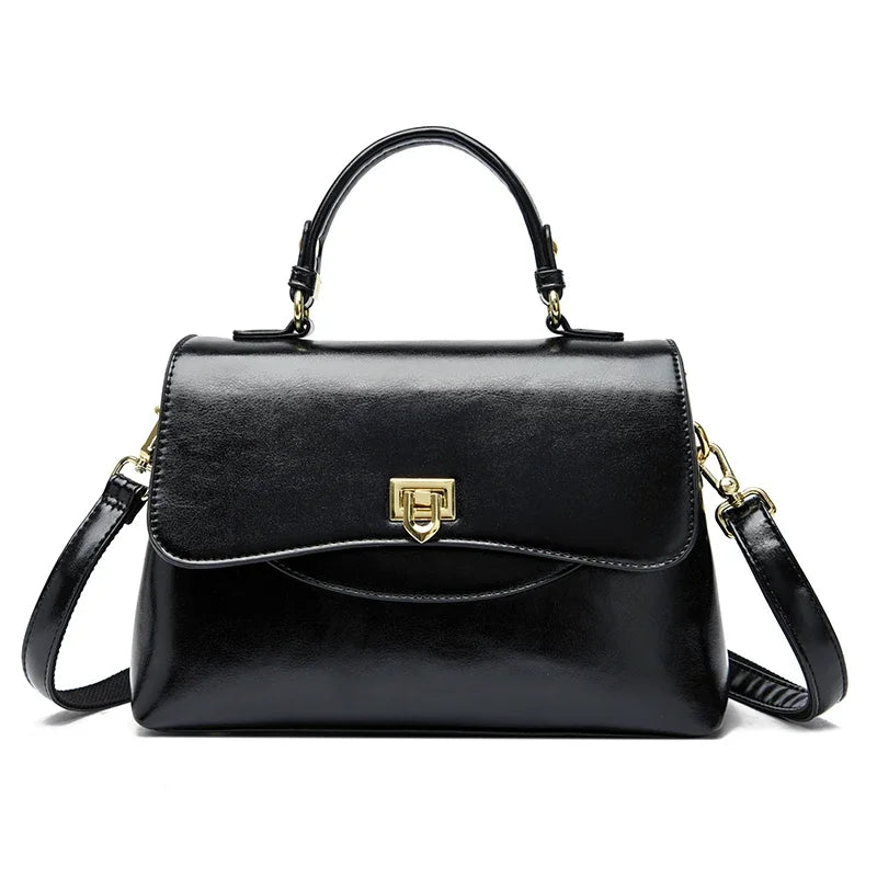 Women's Leather Crossbody Bag – Large Capacity Shoulder Handbag