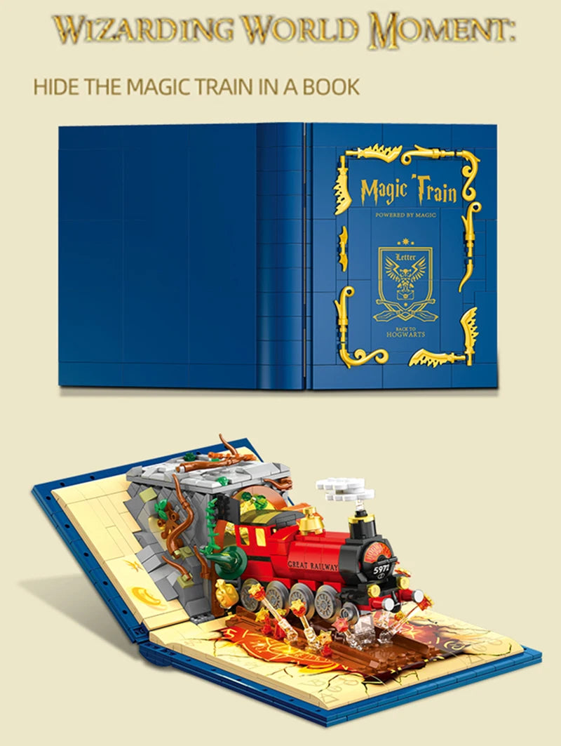 Magic Train Book Building Blocks Set – MOC Brick Model