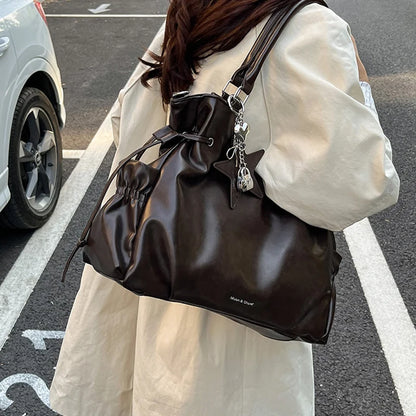 Large Capacity Tote Bag – Retro Crossbody Shoulder Bag