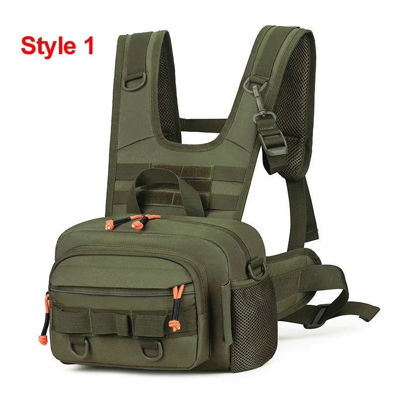 Tactical Fishing Vest Chest Bag – MOLLE Outdoor Pack