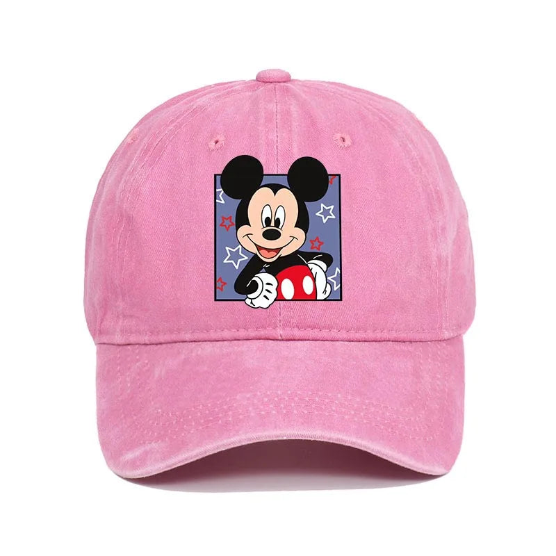 Cartoon Print Washed Baseball Cap – Unisex Vintage Snapback Hat