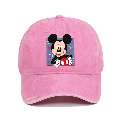Cartoon Print Washed Baseball Cap – Unisex Vintage Snapback Hat