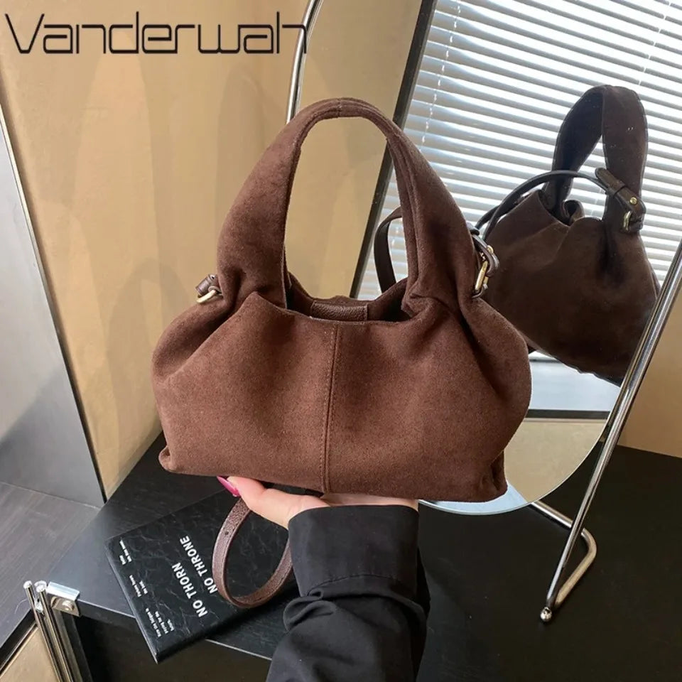 Faux Suede Mini Handbag – Luxury Women's Top-Handle Bag