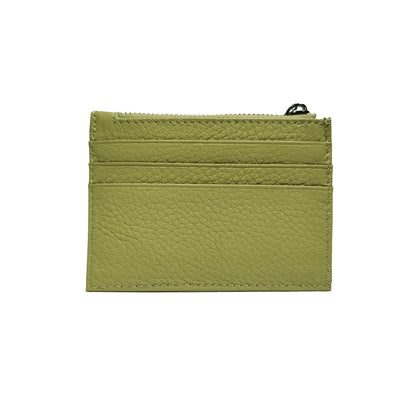 Genuine Leather Card Holder with Zipper Coin Purse – Slim Wallet