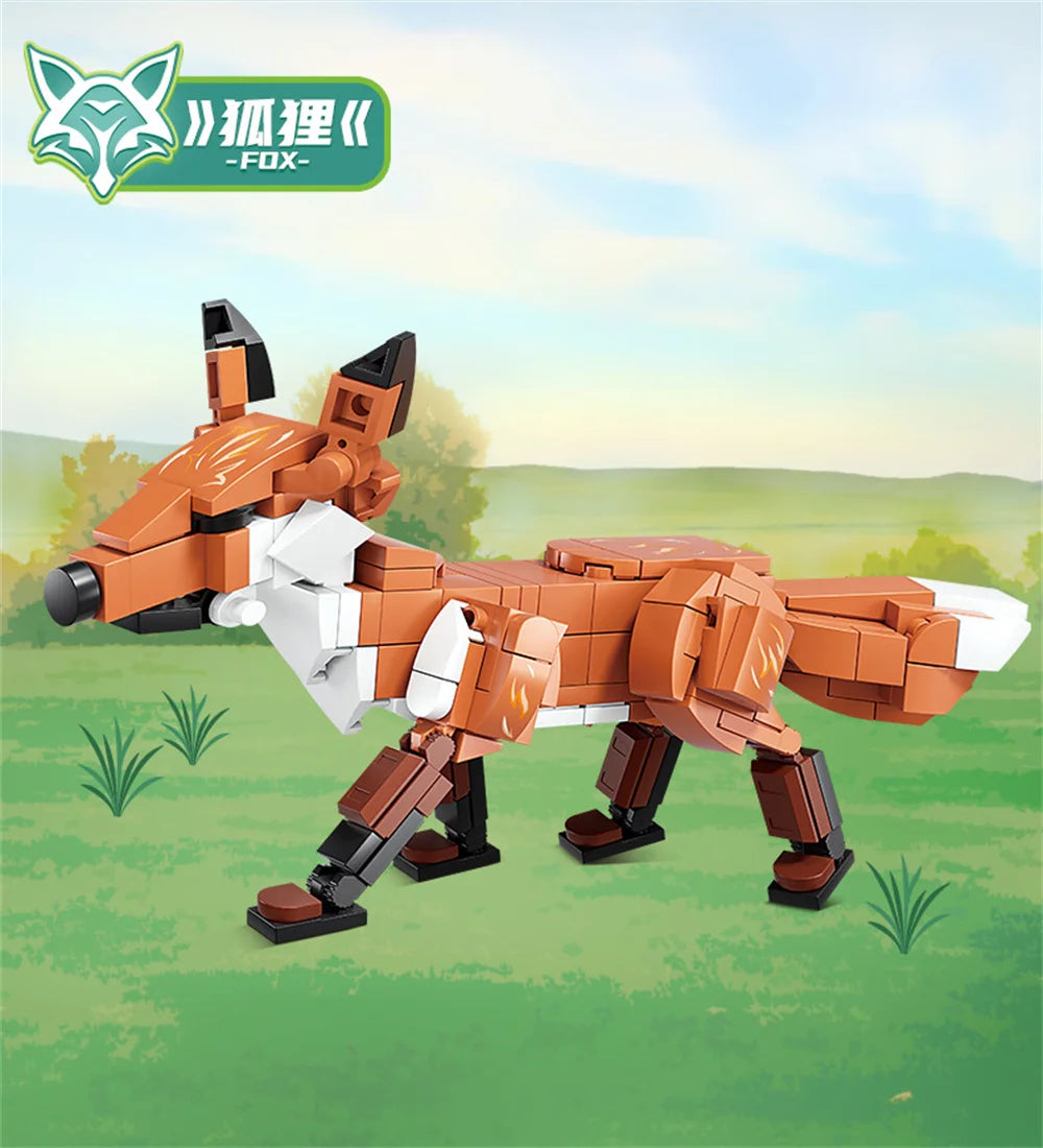 Wild Animal Building Blocks Set – Mini Safari Figures Brick Toy
