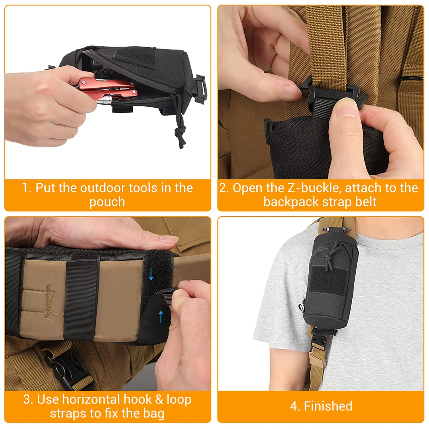 Tactical MOLLE EDC Pouch – Compact Military Utility Tool Bag
