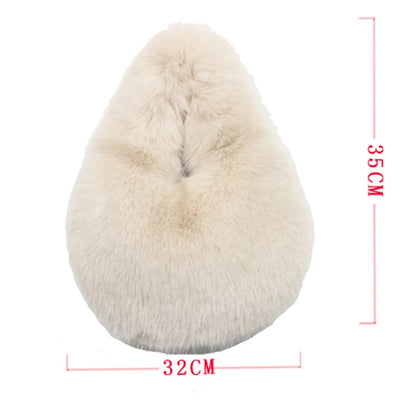 Fluffy Faux Fur Half Moon Bag – Women's Luxury Small Tote