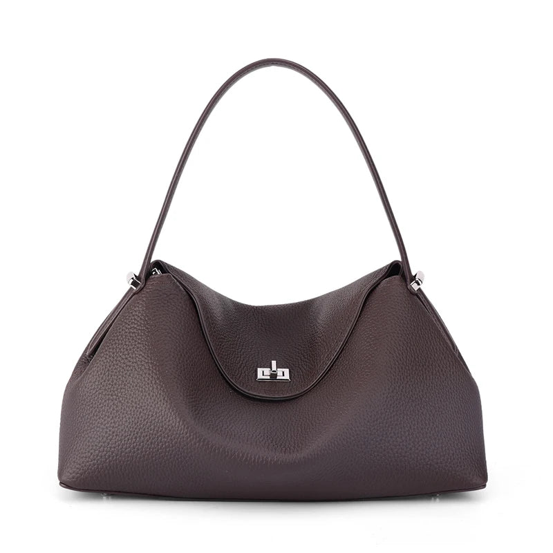 Leather Shoulder Bag for Women – Large Capacity Commute Handbag
