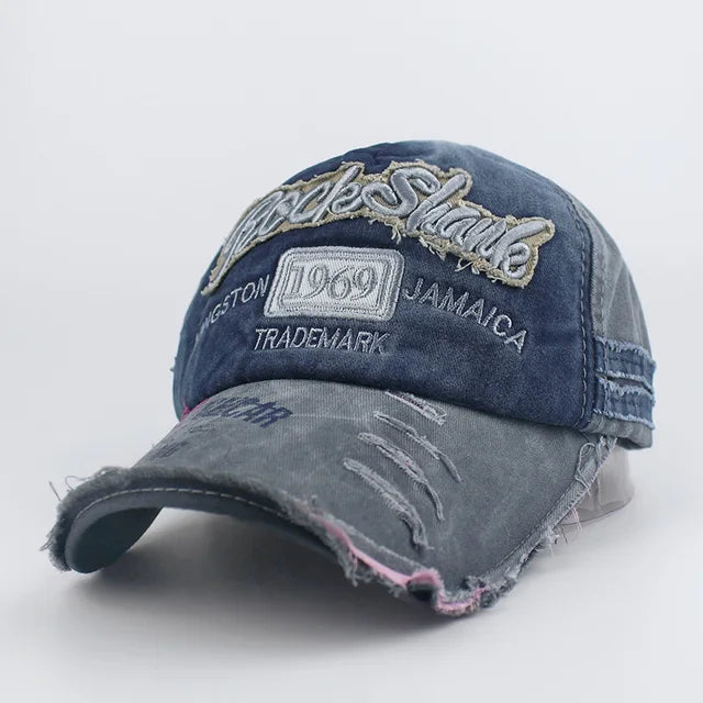 Washed Cotton Baseball Cap – Embroidered Letter W Snapback