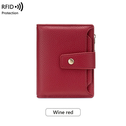 RFID Blocking Women's Short Wallet with Large Capacity