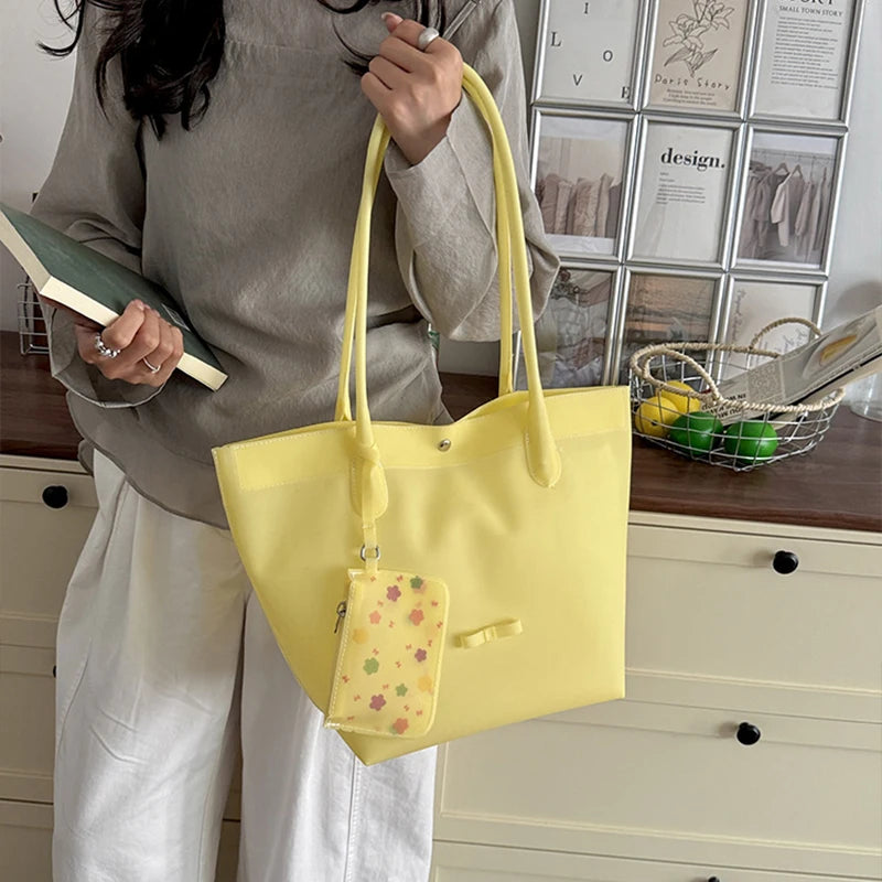 PVC Tote Bag with Mini Pouch – Large Capacity Waterproof Shoulder Bag