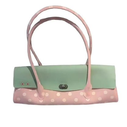 Jelly Handbag with Lock Clasp – Korean Color-Block Shoulder Bag