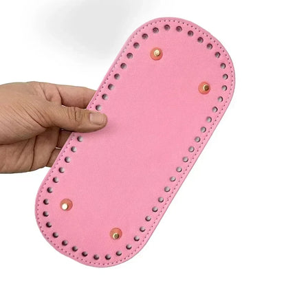 PU Leather Bag Bottom with Rivets for Crochet Knitting Bags