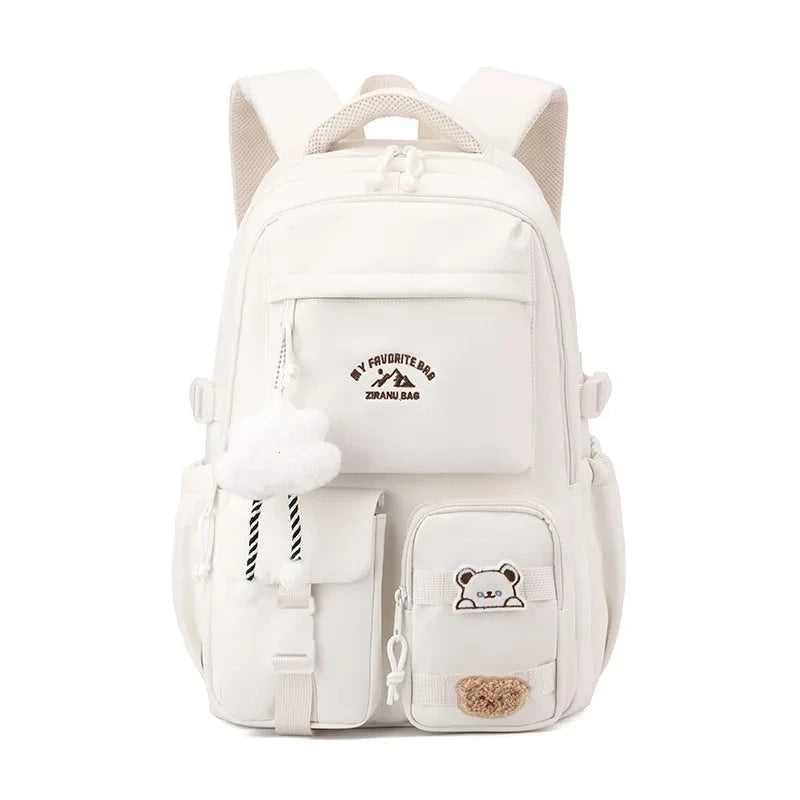 Waterproof Nylon Backpack – Korean Style Women's School & Travel Bag