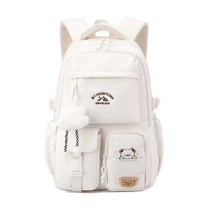 Waterproof Nylon Backpack – Korean Style Women's School & Travel Bag
