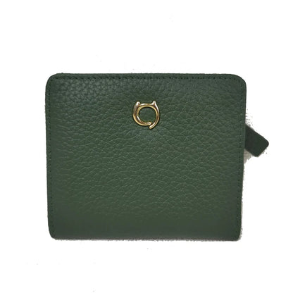 Genuine Leather Cat Charm Short Wallet for Women