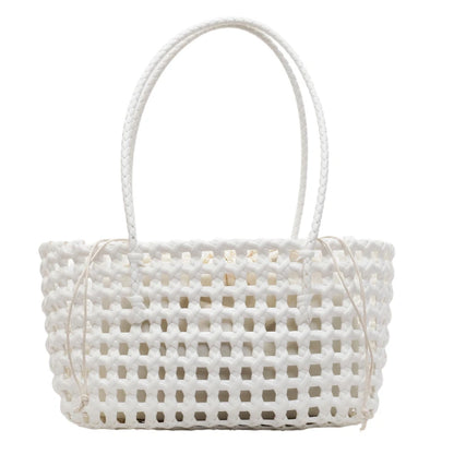 Hollow-Out Woven Basket Tote Bag – Boho Beach Handbag