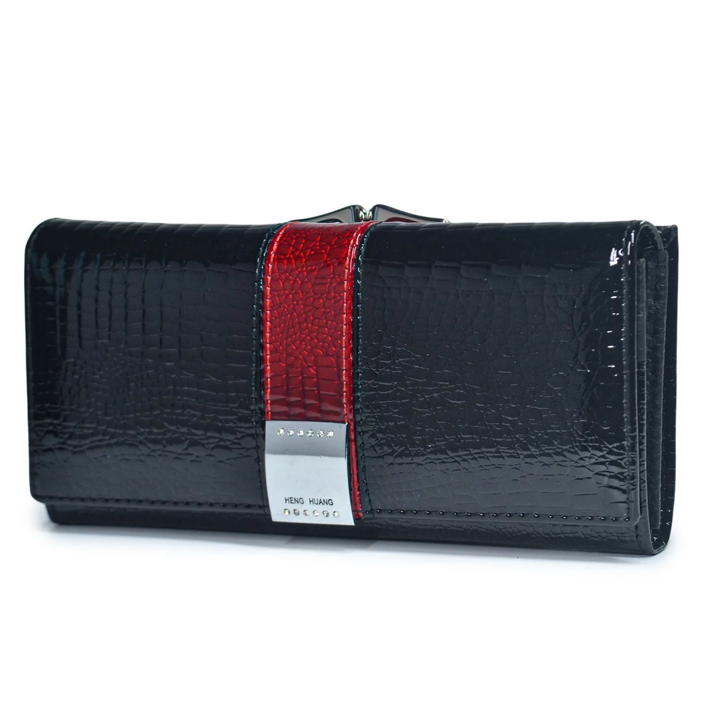 Alligator Patent Leather Long Wallet for Women – Multifunctional Clutch Purse