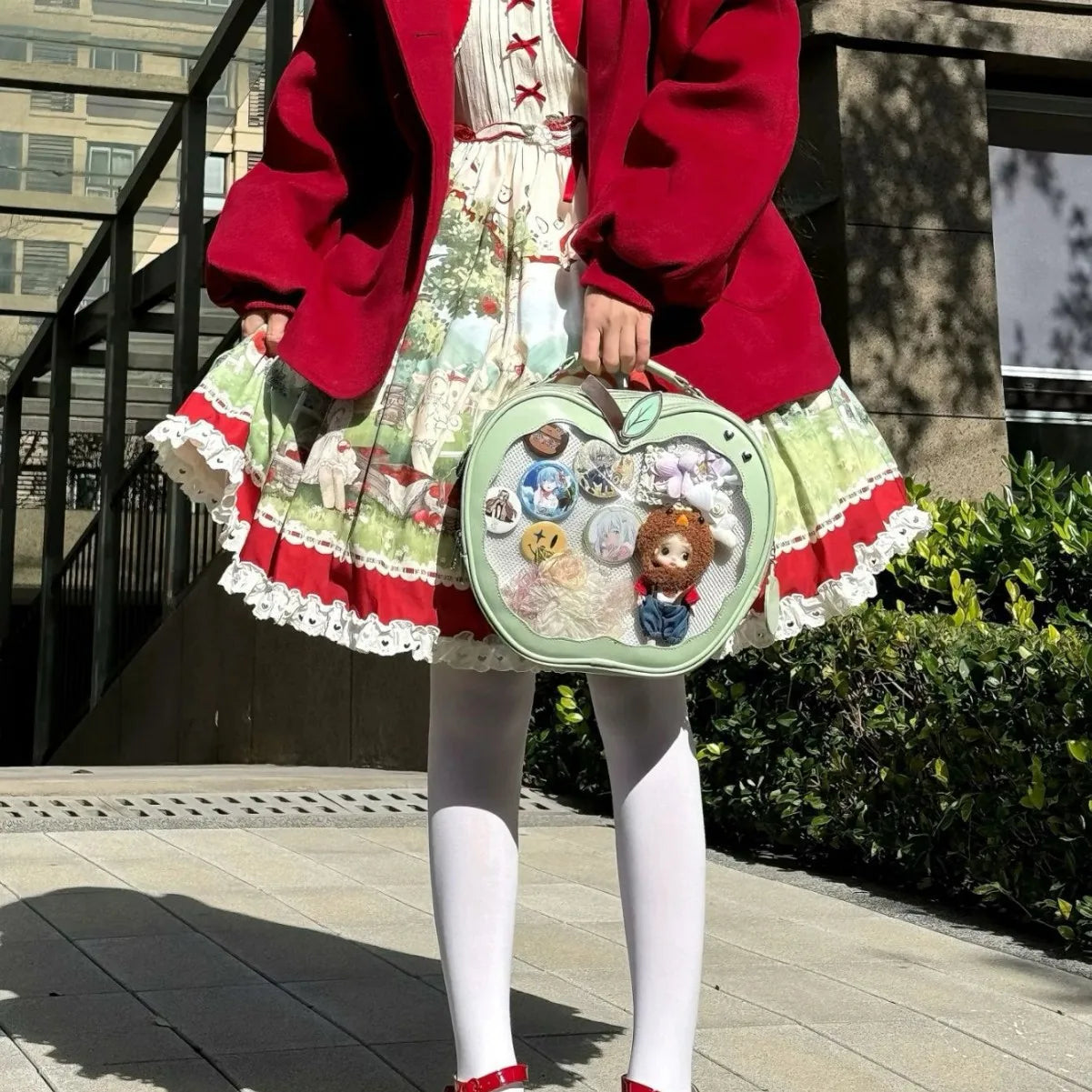 Apple-Shaped Ita Bag – Kawaii Harajuku Crossbody Handbag