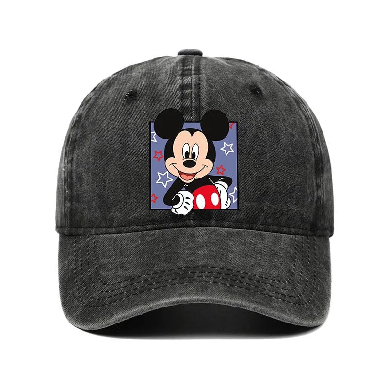 Cartoon Print Washed Baseball Cap – Unisex Vintage Snapback Hat