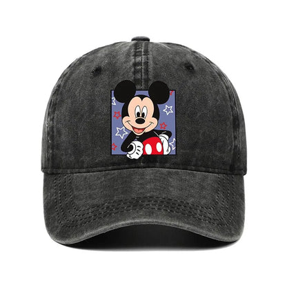 Cartoon Print Washed Baseball Cap – Unisex Vintage Snapback Hat
