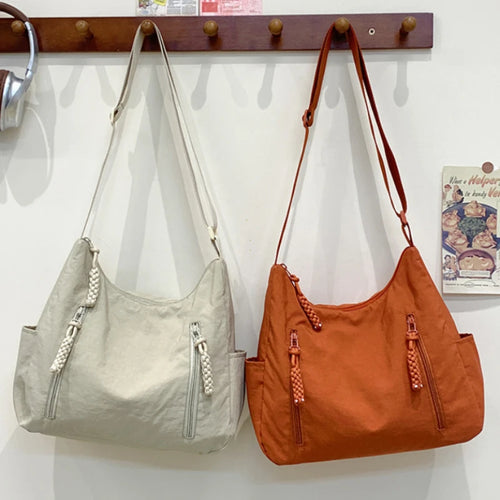 Nylon Crossbody Shoulder Bag for Women – Multi-Pocket Lightweight Tote