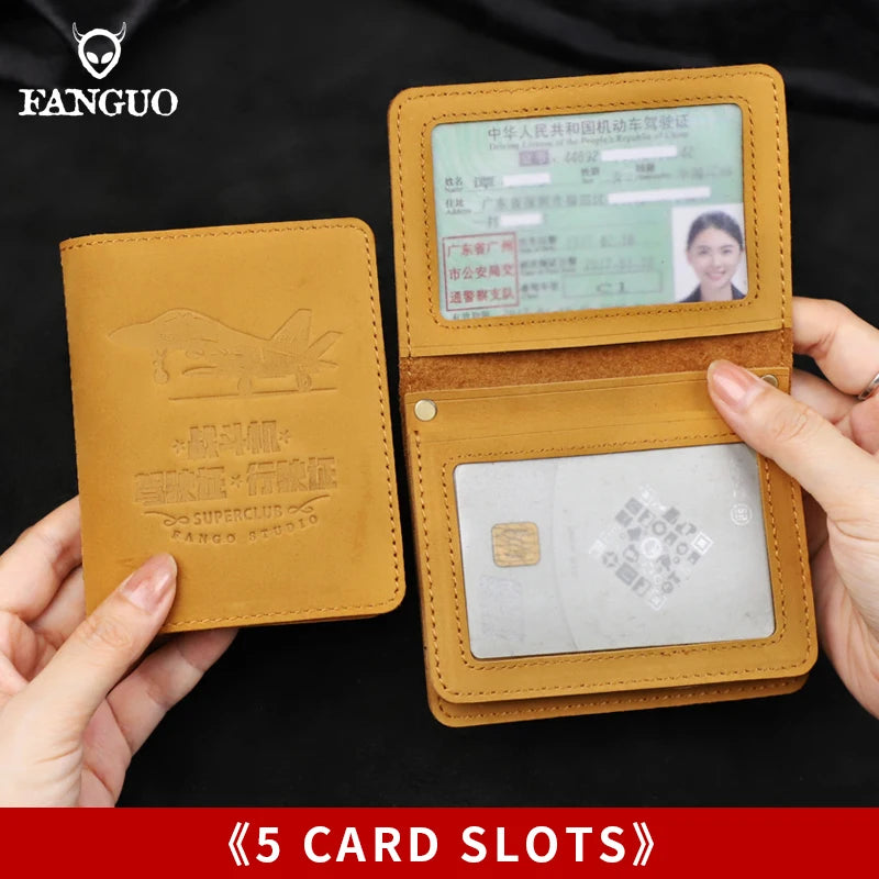 Leather Driver's License Holder & Card Wallet – Slim Bifold