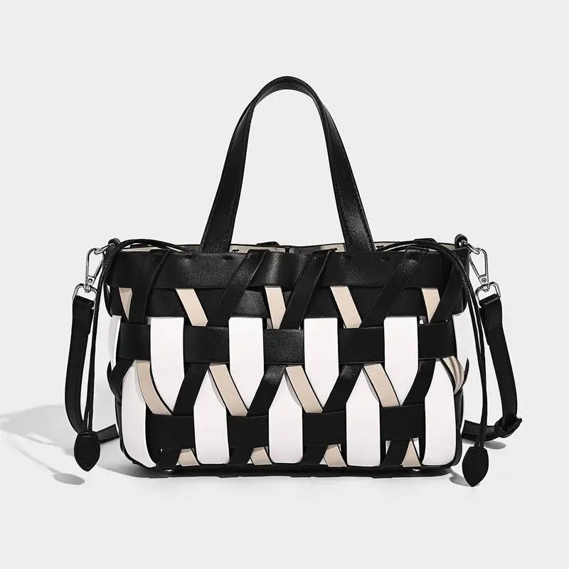 Woven Basket Handbag – 2-in-1 Shoulder & Crossbody Bag