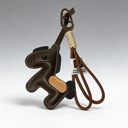 Leather Pony Bag Charm Keychain – Cute Horse Pendant for Women