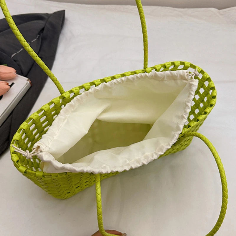 Handmade Woven Straw Beach Bag for Women – Summer Tote