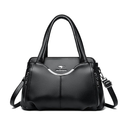 Multi-Pocket PU Leather Handbag for Women – Luxury Shoulder Tote