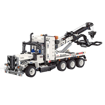 Engineering Tow Truck Building Blocks Set – Technic Highway Trailer Crane Kit