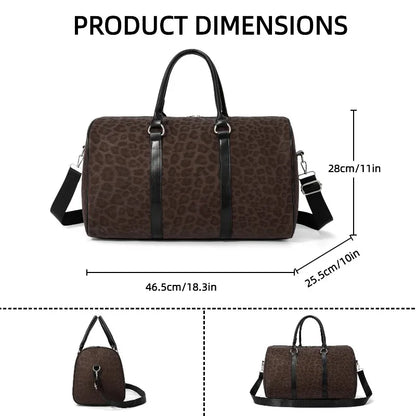 Leopard Print Weekender Duffle Bag – Overnight Travel Bag