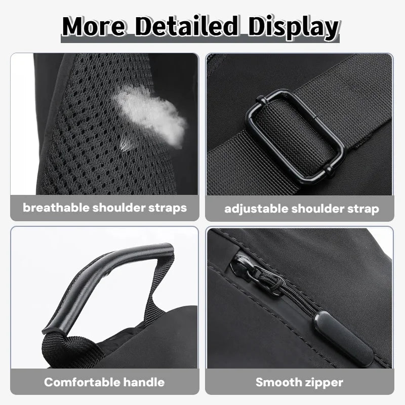 Men's Sling Chest Bag – Water-Resistant Crossbody Pack
