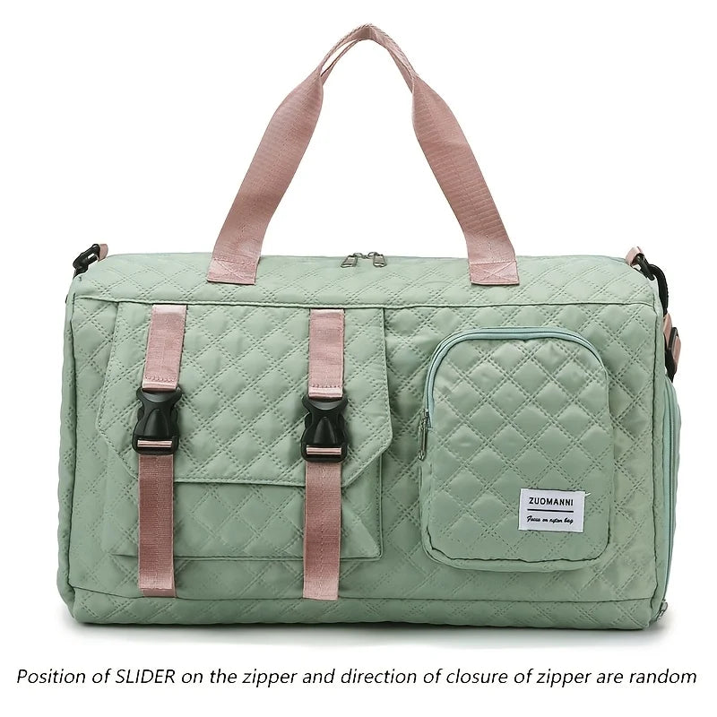 Gym Duffle Bag Large Capacity Nylon Argyle Travel Sports Bag