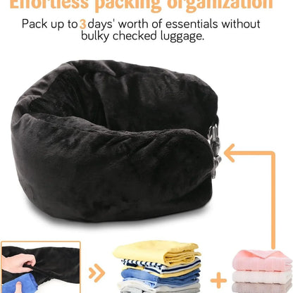 2-in-1 Travel Neck Pillow with Hidden Storage Compartment
