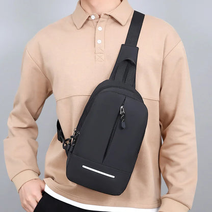 Men's Oxford Crossbody Chest Bag with Multiple Compartments