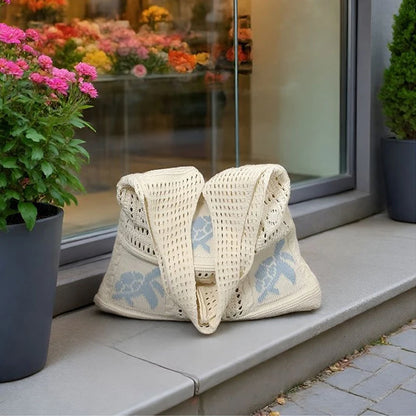 Knit Star Crochet Shoulder Bag – Hollow Beach Tote