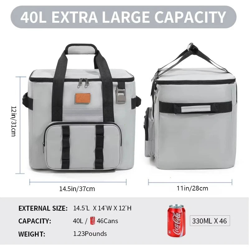 32L Large Insulated Cooler Bag – Leakproof Thermal Tote for Picnic