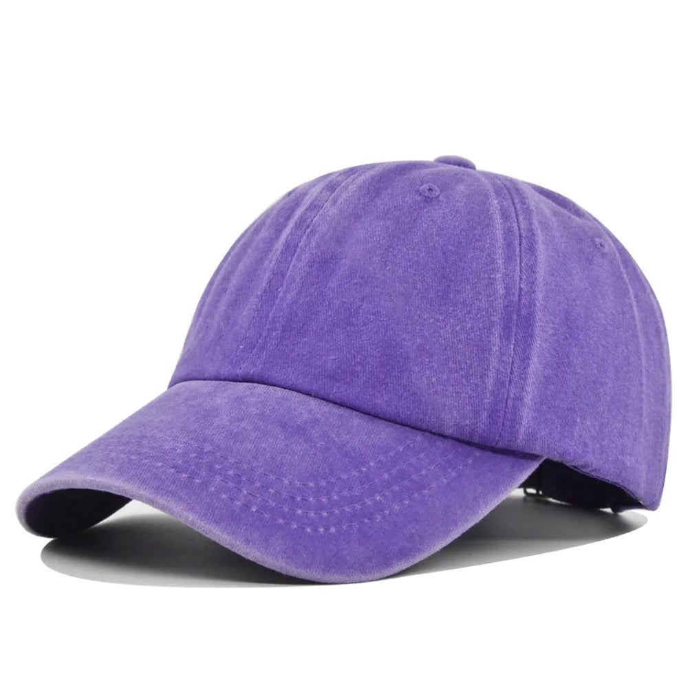 Solid Color Washed Cotton Baseball Cap – Unisex Dad Hat