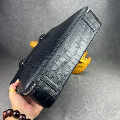 Genuine Crocodile Leather Briefcase for Men – Large Laptop Business Bag