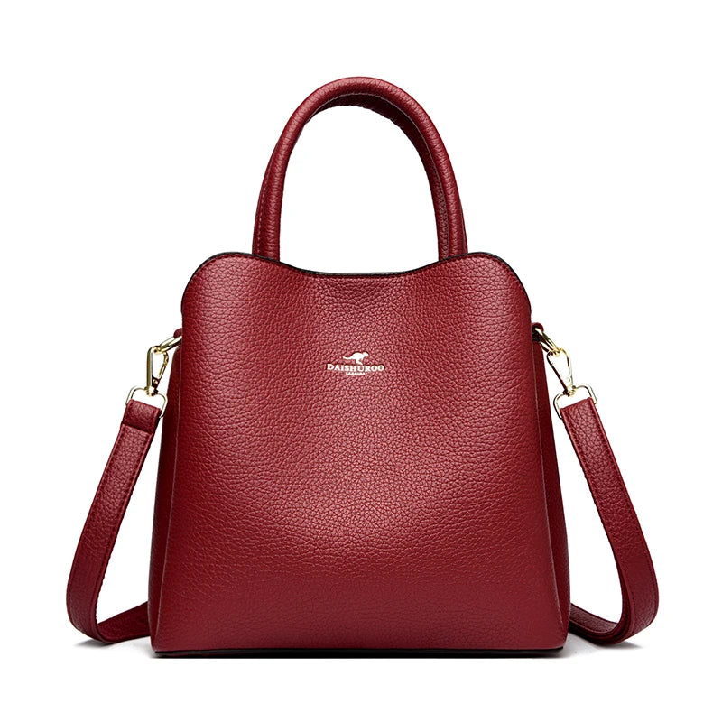 Luxury PU Leather Tote Bag – Women's Designer Crossbody Shoulder Bag