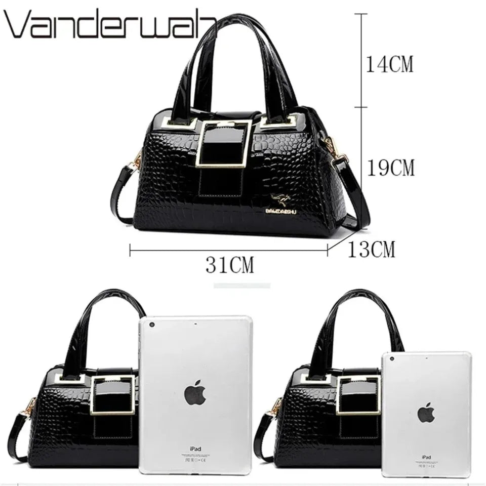 Crocodile Pattern Luxury Tote Bag for Women