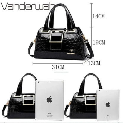 Crocodile Pattern Luxury Tote Bag for Women