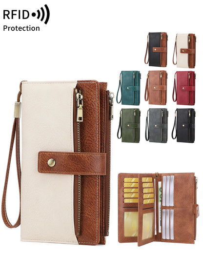 RFID Blocking Women's Long Wallet – Large Capacity PU Leather