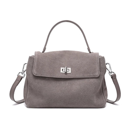 Suede Leather Crossbody Bag for Women – Luxury Designer Shoulder Handbag