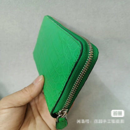 Genuine Crocodile Leather Long Zipper Wallet – Green