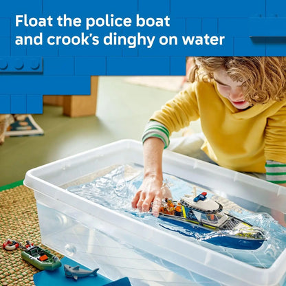 LEGO City 60456 Police Boat – 264 Pieces, Floats on Water